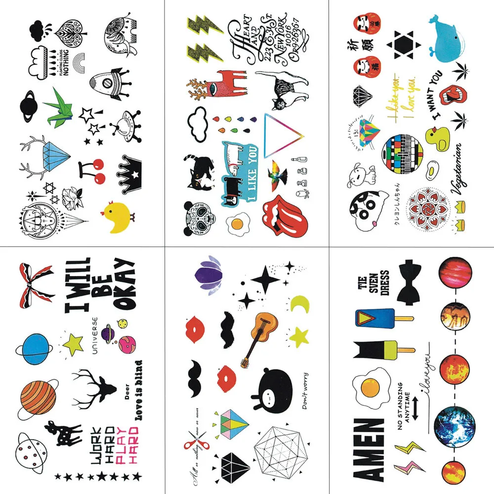 Wyuen كارتون الأطفال هيئة الفن المؤقتة الوشم ملصق للماء الأزياء وهمية الوشم 10.5x6 سنتيمتر الاطفال ناحية الوشم MX-020 Wyuen كارتون الأطفال هيئة الفن المؤقتة الوشم ملصق للماء الأزياء وهمية الوشم 10.5x6 سنتيمتر الاطفال ناحية الوشم MX-020