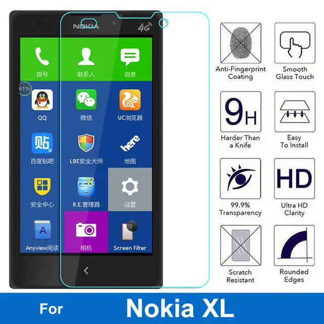 Закаленное стекло 9H для Nokia XL оригинальная Высококачественная защитная пленка