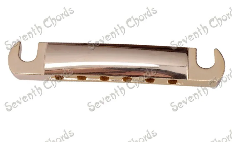 QHX набор 6 косоурные Стиль Электрогитары мост аксессуары части музыкальный инструмент и Tailpiece С шпильки якоря золото