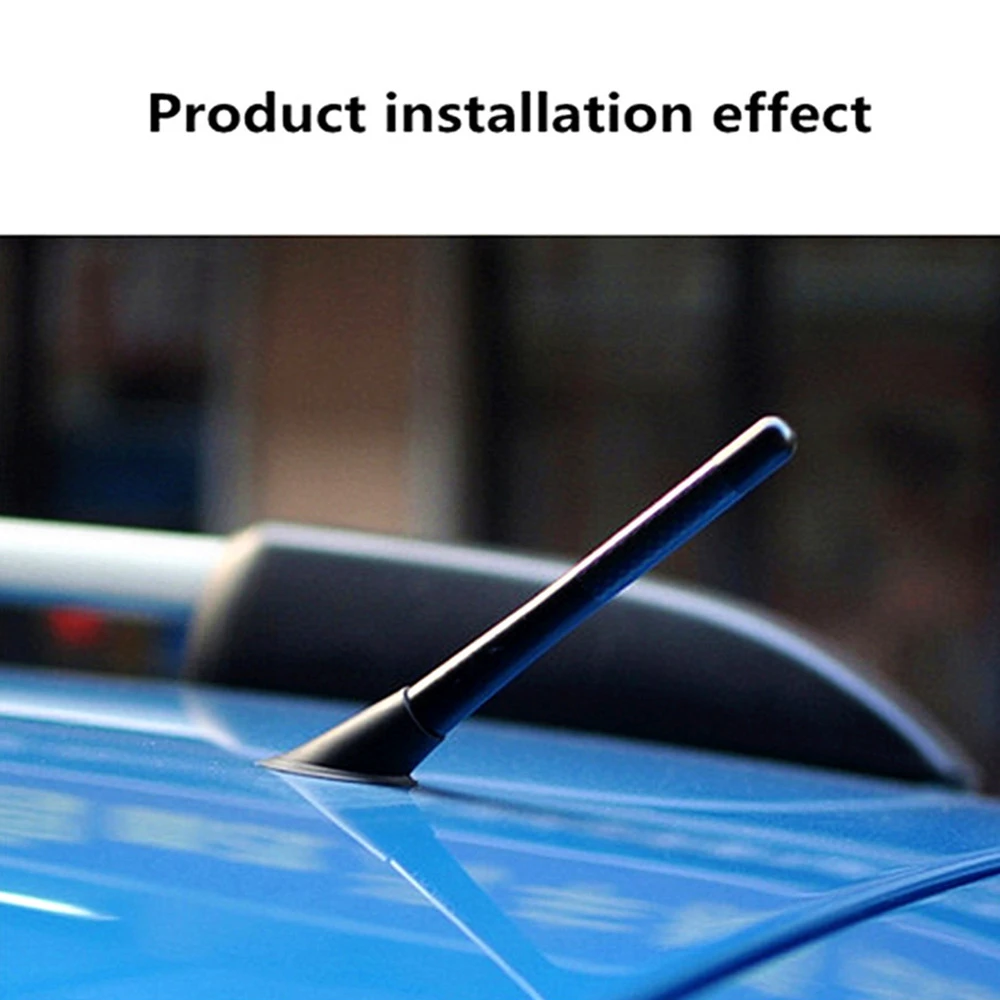 8cm 3" Black Car Antenna Aerial Carbon Fiber Screw Short Stubby Mast Universal 