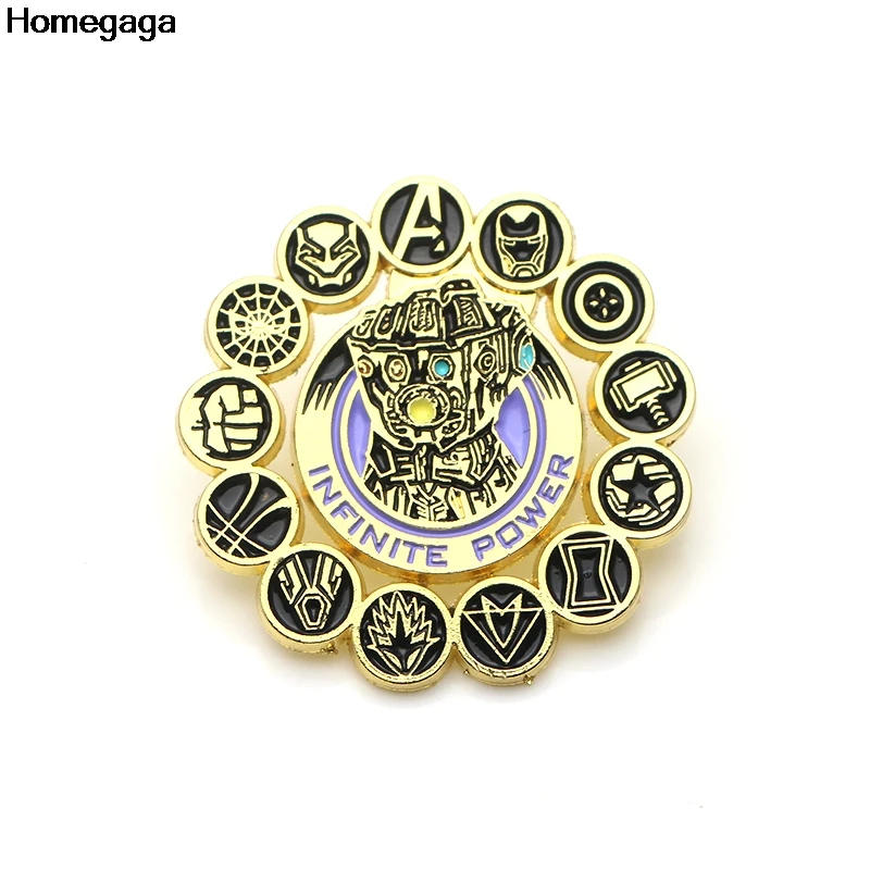 Homegaga cutes Thanos Infinity Gauntlet цинковые булавки для галстука броши для рюкзака, одежды для мужчин и женщин украшение шляпы значок медаль D1948