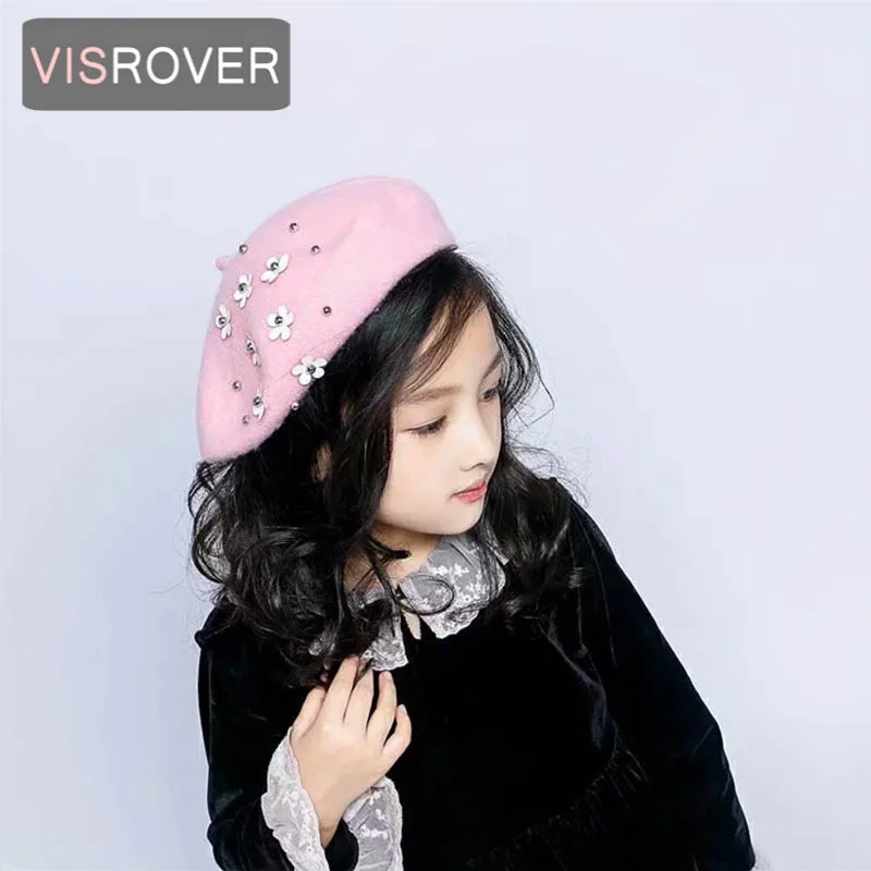 VISROVER 2018 детские шерстяные береты для маленьких детей осенне зимние шапки