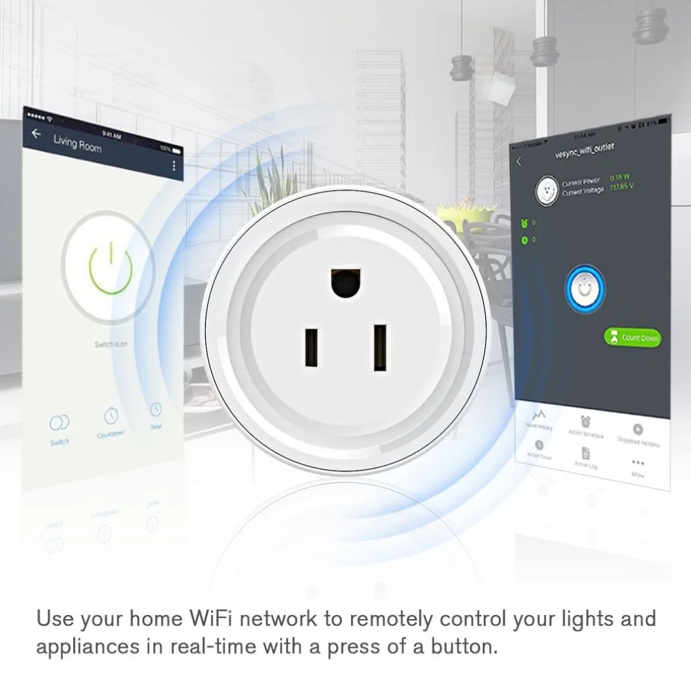 Wi-Fi Smart Plug США бытовой мощность управление разъем беспроводной Дистанционное управление США Plug с функцией таймера Лидер продаж