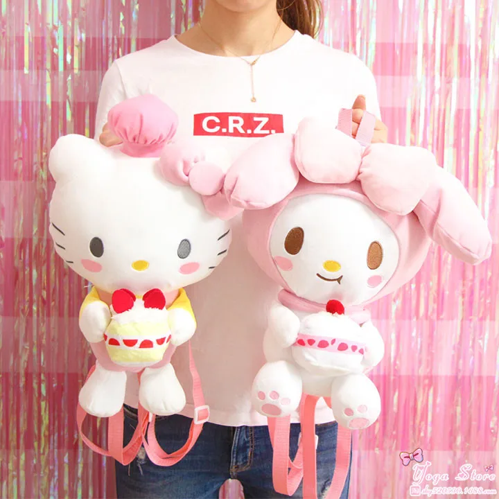 

Cute Cartoon Animal Stuffed Plush Doll Toy Bag Lovely Hello Kitty My Melody Plush Backpackfor Kids Gift Christmas