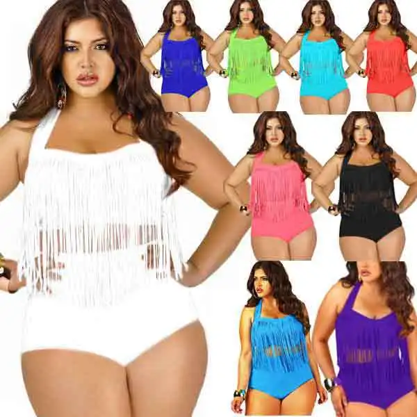 plus size fringe bikini