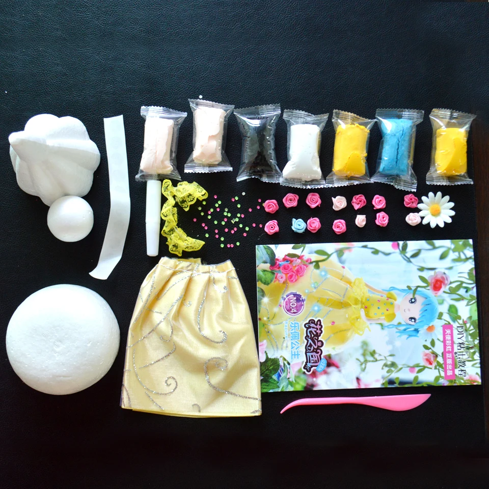 Slime Doll Set Western Style Doll With Dress DIY Colorful Soft Clay Handmade Christmas Presents Education Craft Slime Fluffy Slime Doll Set Western Style Doll With Dress DIY Colorful Soft Clay Handmade Christmas Presents Education Craft Slime Fluffy