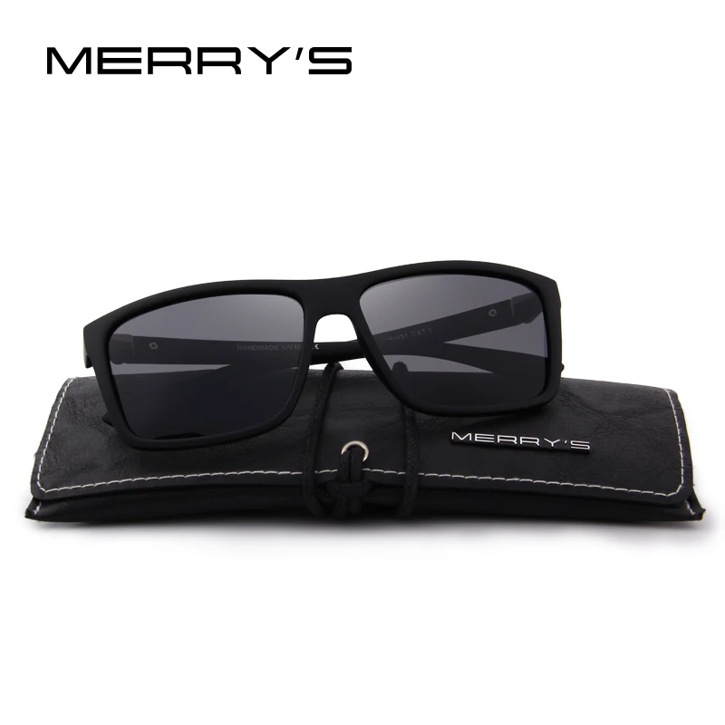 Merry's Дизайнерские мужские поляризованные солнцезащитные очки, модные мужские очки с защитой от ультрафиолета S'8225 - Цвет линз: C02 Matte Black