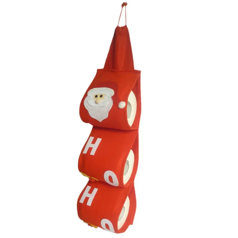 

Christmas Santa Claus Toilet Roll Paper Holder Hanger Tissue Box Cover Bathroom Accessories Bedroom door hanging Bag