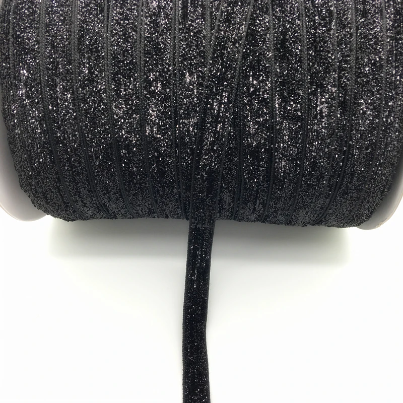 Glitter Velvet Ribbon for Crafts and Accessories, 5 Yards, 3/8 (10mm) - Multiple Color Options Available, Free Shipping