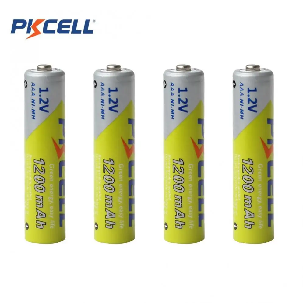 4 шт./лот Pkcell 1,2 V AAA Ni-MH 1200mAh аккумуляторные батареи большой емкости набор батарей с 1000 циклом