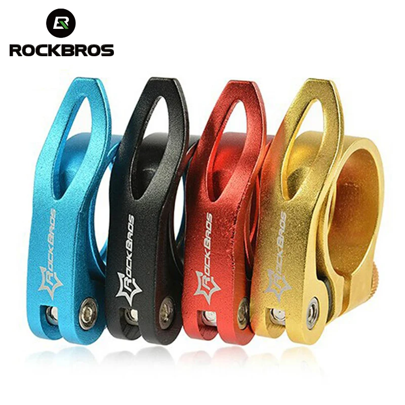 ROCKBROS الألومنيوم خفيفة دراجة جبلية Seatposts المشبك سرعة الافراج MTB مقعد للدراجة آخر المشبك 31.8 مللي متر 34.9 مللي متر دراجة أجزاء