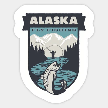 

1pcs Alaska Fly Fishing Action Design Sticker For skateboard suitcase refrigerator motorcycle Decal Sticker Car Styling