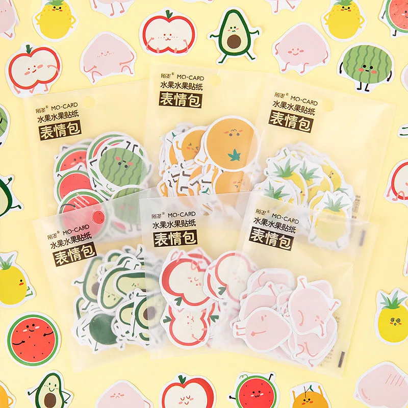 

Mohamm Love Fruit Series Kawaii Cute Sticker Custom Stickers Diary Stationary Flakes Scrapbook DIY Decorative Stickers