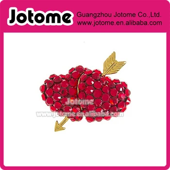 

1.2 x 0.7 inch RHINESTONE ENCRUSTED CUPID HEART BROOCH Pin for Valentine's Day