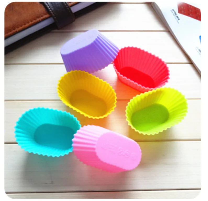 

10pcs/lot,10pcs/lot,6.8CM ellipse Shape Silicone Cup Cake Pan Mold Muffin Cupcake Form to Bake Kitchen Baking Tools for Cakes