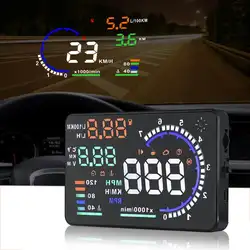 Partol A8 5,5 дюйма лобовое стекло автомобиля HUD Дисплей с Скорость усталость Предупреждение RPM MPH расход топлива Drive/двигатель Скорость и т. д
