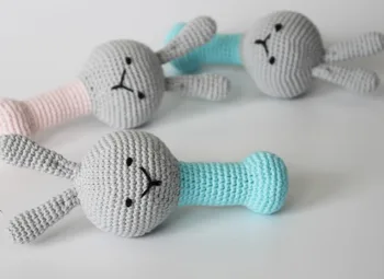 

crochet toys amigurumi doll bunny rattle model number XG041209
