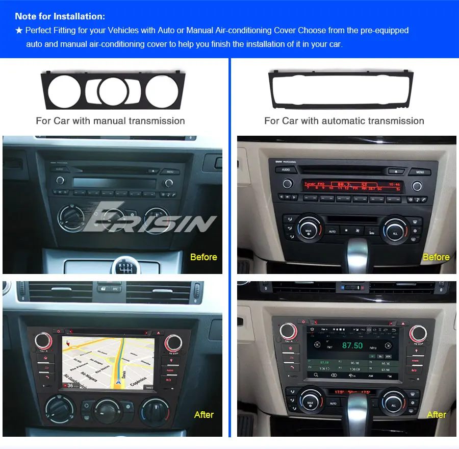 Best 7" 4GB RAM 32GB ROM Android 9.0 OS Car DVD Multimedia GPS Radio for BMW E90 2005-2012 & BMW E91 2005-2012 & BMW E92 2006-2013 7