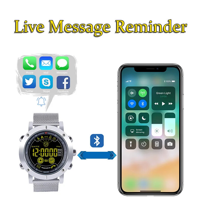 DFOI W1 Smartwatch большой Батарея Смарт часы Для мужчин с Bluetooth спортивные трекер для