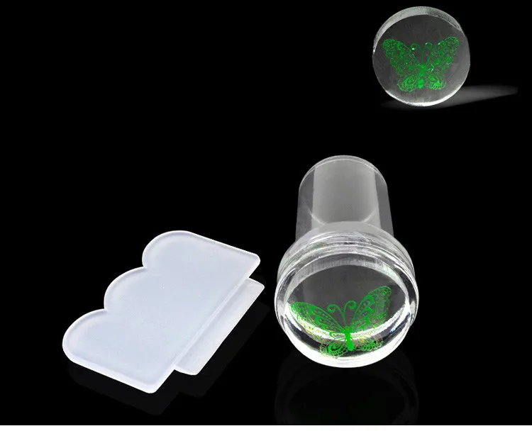 2,4 см дизайн чистые прозрачные силиконовые ногтей штампы скребок прозрачный ногтей штамп штамповки инструмент