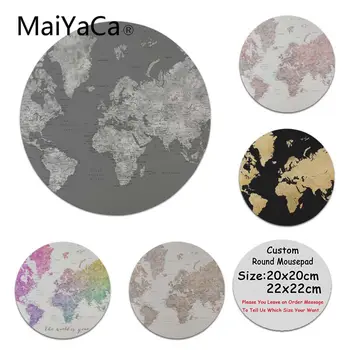 

MaiYaCa Skin Dark Gray Watercolor World Map With Cities Anti-Slip Durable Silicone Size for 20x20cm custom printed mouse pad