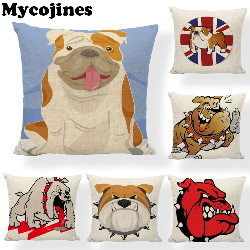 COOL ENGLAND FLAG BULLDOG TAPESTRY DECO THROW PILLOW CASE CUSHION COVER 17" COOL ENGLAND FLAG BULLDOG TAPESTRY DECO THROW PILLOW CASE CUSHION COVER 17"