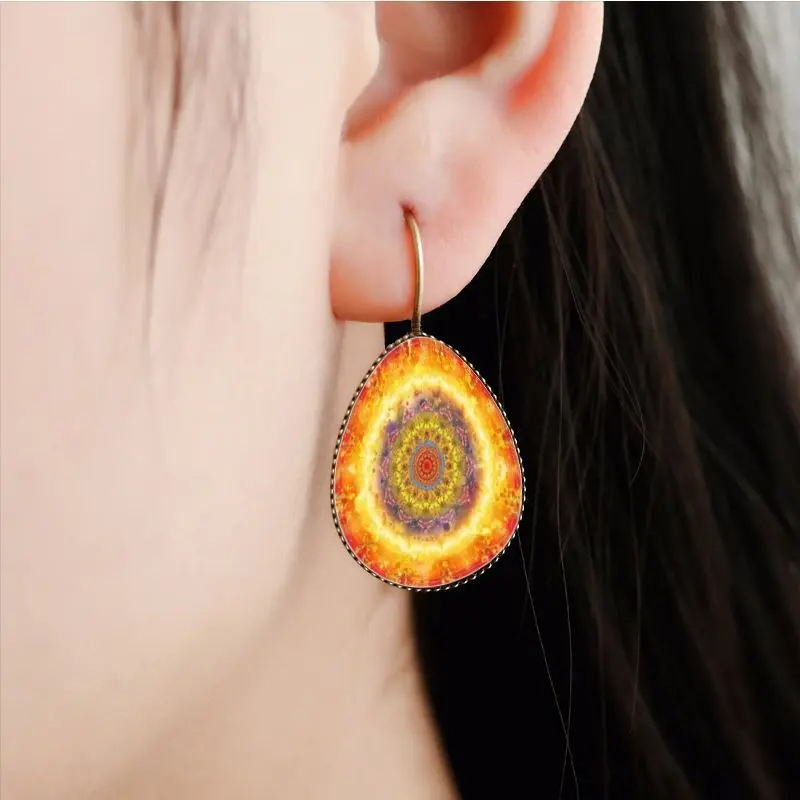 hippie boho glass earrings