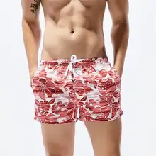 Летняя брендовая Для мужчин с эластичной резинкой на талии, Пляжные шорты быстросохнущая Для мужчин s цветочные шорты с принтом размер плюс мужской Повседневное Дышащие Короткие