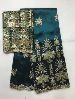 

Multicolor 5 yards African George Lace with 2yards Tulle Lace Hot African George Fabric High Quality African George Wrapper Lace