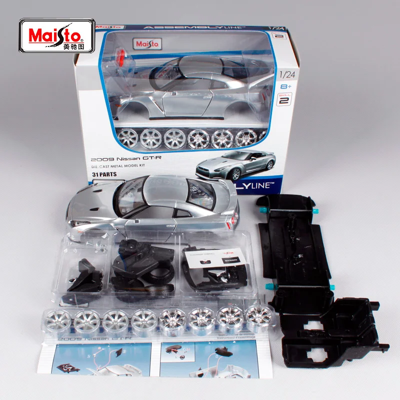 Maisto 1:24 Nissan GTR сборочная модель автомобиля DIY литья под давлением новая игрушка в