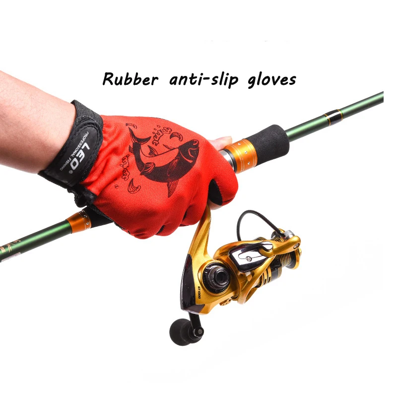 1Pair 3 Finger Cut Rubber Anti-slip Breathable Glove Non-Slip Fishing Gloves Outdoor Sport Neoprene Protection Fish Equipment