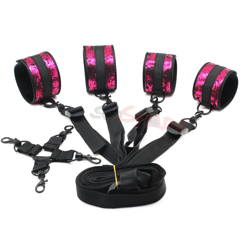 Multifunctional Rosey Pu Bondage Underbed Restraints Kiterotic Sex Restraint Kitsexy Hog Tie 