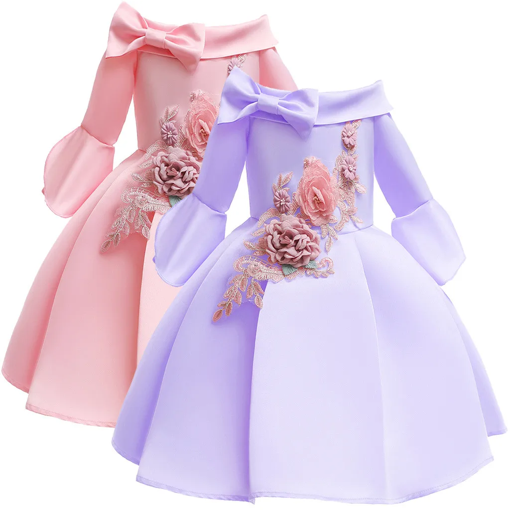 

2019 Summer Explosion Girls Dress Kids Baby Girls Floral Ramadan Muslim Bridesmaid Pageant Gown Princess Dress Princess Dress