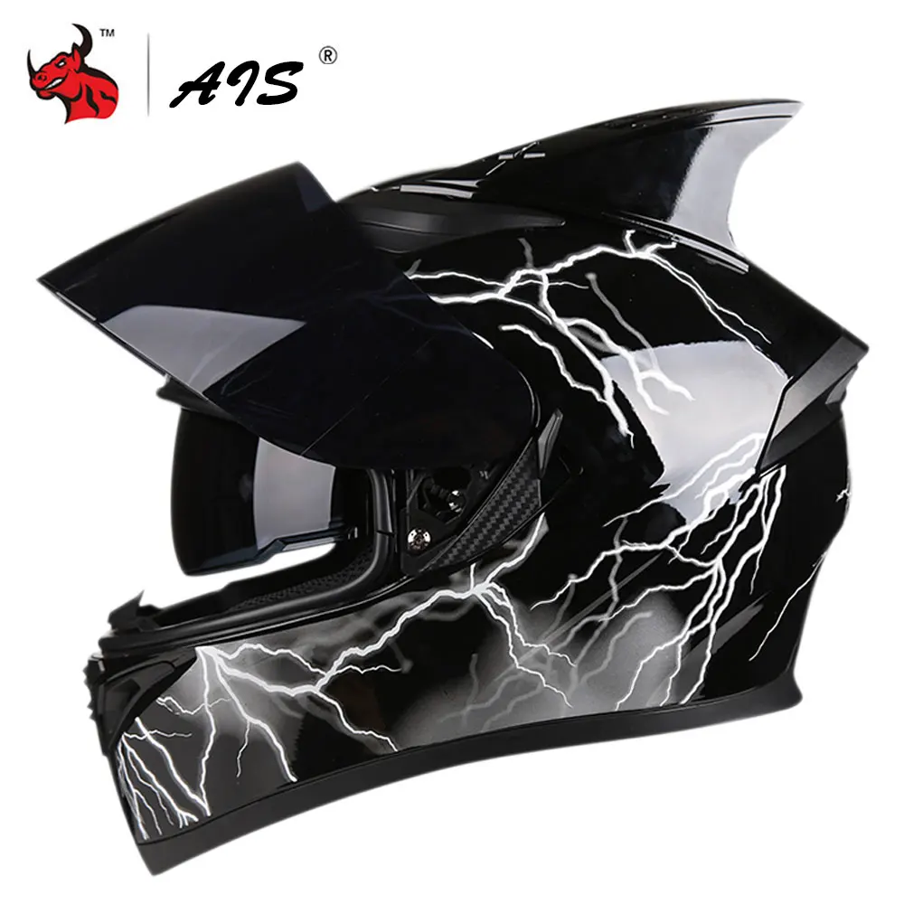 Мотоциклетный шлем AIS шлемы для мотокросса полностью лицевые Capacete Casco Moto с
