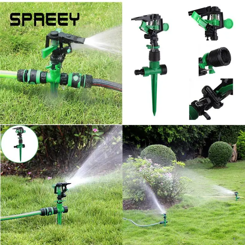 

Garden Metal Spike Lawn Grass 360 Degree Adjustable Rotating Water Nozzle Impulse Sprinkler For Garden Irrigation System