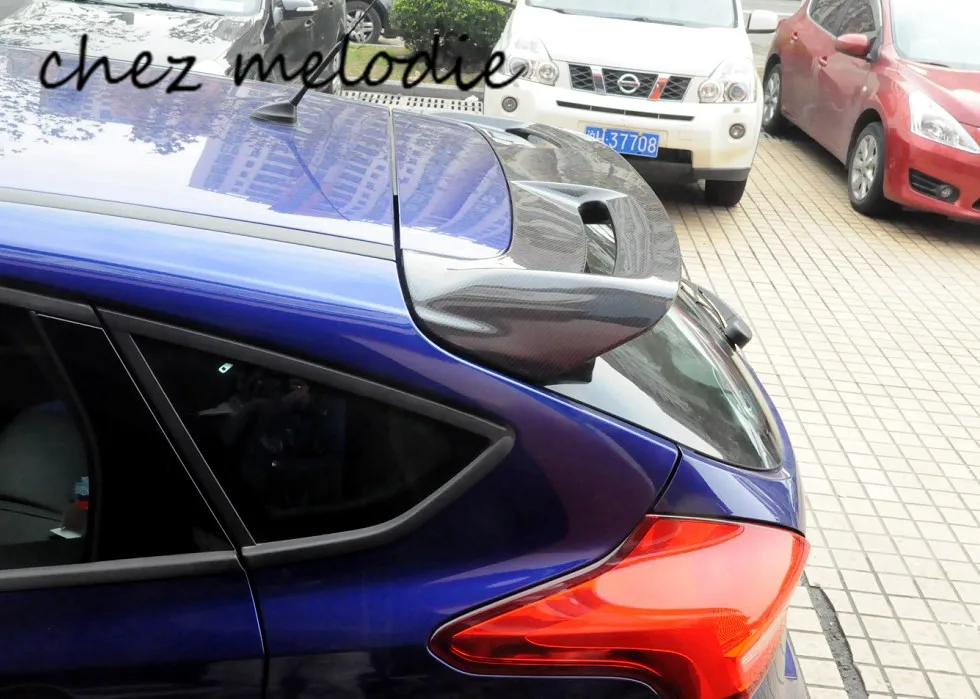 ST style высококачественный задний спойлер на крыло крышу для хэтчбека Ford FOCUS 2013