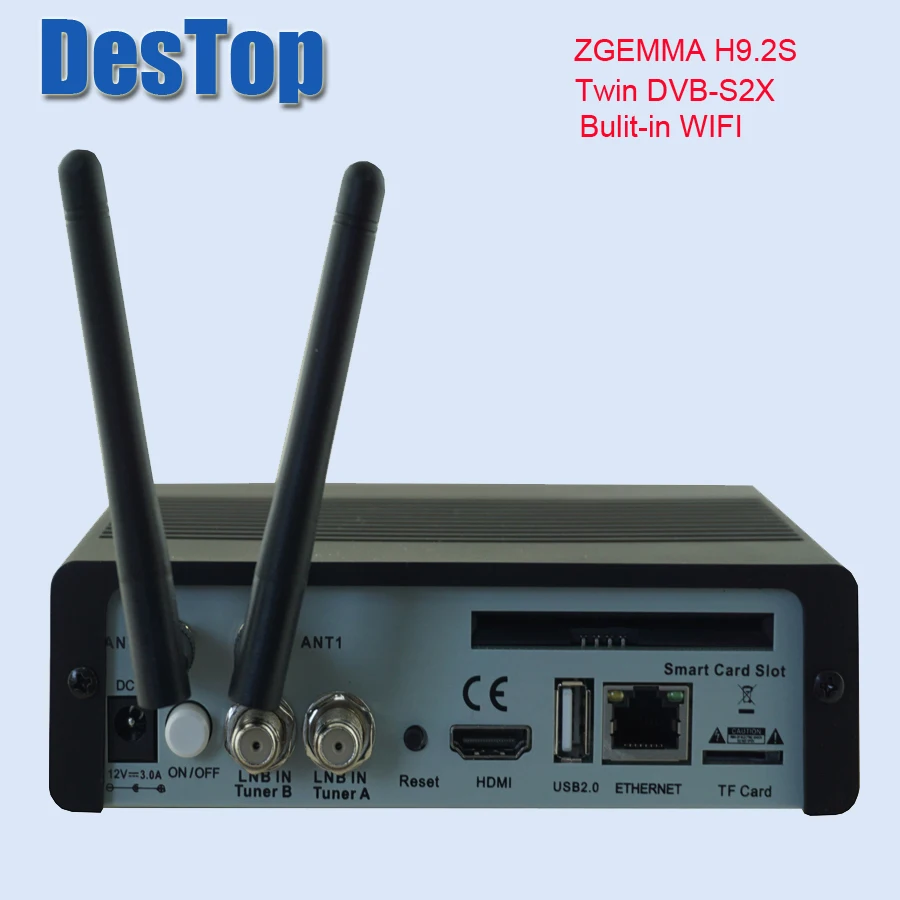 Официальная версия 4 к UHD телеприставка ZGEMMA H9.2S Linux OS DVB-S2X+ S2X Двойные тюнеры HEVC/H.265 декодирование bulit в wifi