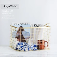 Размер L Nordic розовое золото Утюг корзина для хранения из металла плащ корзина Приём корзина для одежды bourcery Nordic стиль дома- 1 шт