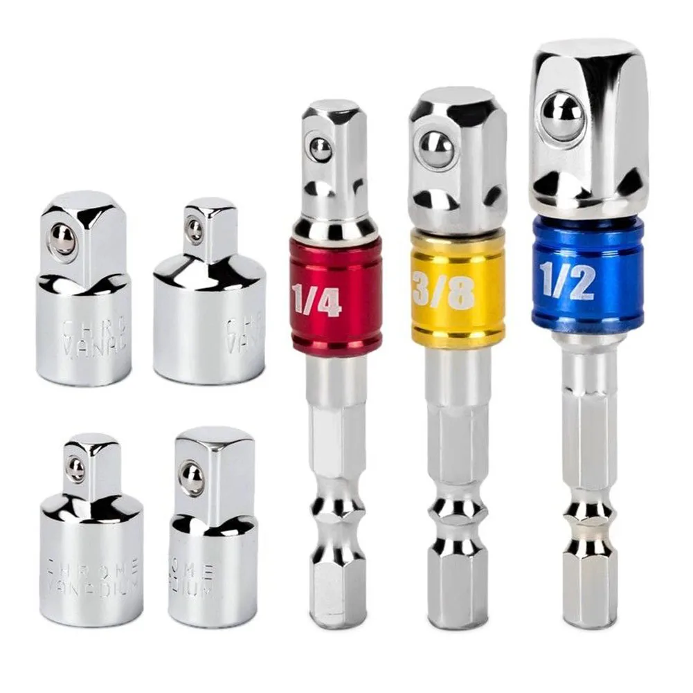 

7Pcs/Set Cordless Screwdriver Socket Adapter Socket Wrench Nut Set 1/4 3/8 1/2 LB88