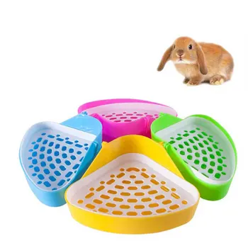 

1 pc Practical Pet Cat Rabbit Pee Toilet Small Animals Hamster Guinea Pig Litter Tray Corner Pet Training Tray free shipping