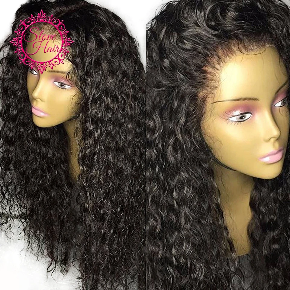 

Lace Front Human Hair Wigs For Women Water Wave Natural Black Remy Brazilian Lace Frontal Wigs Plucked With Baby Hair Full End