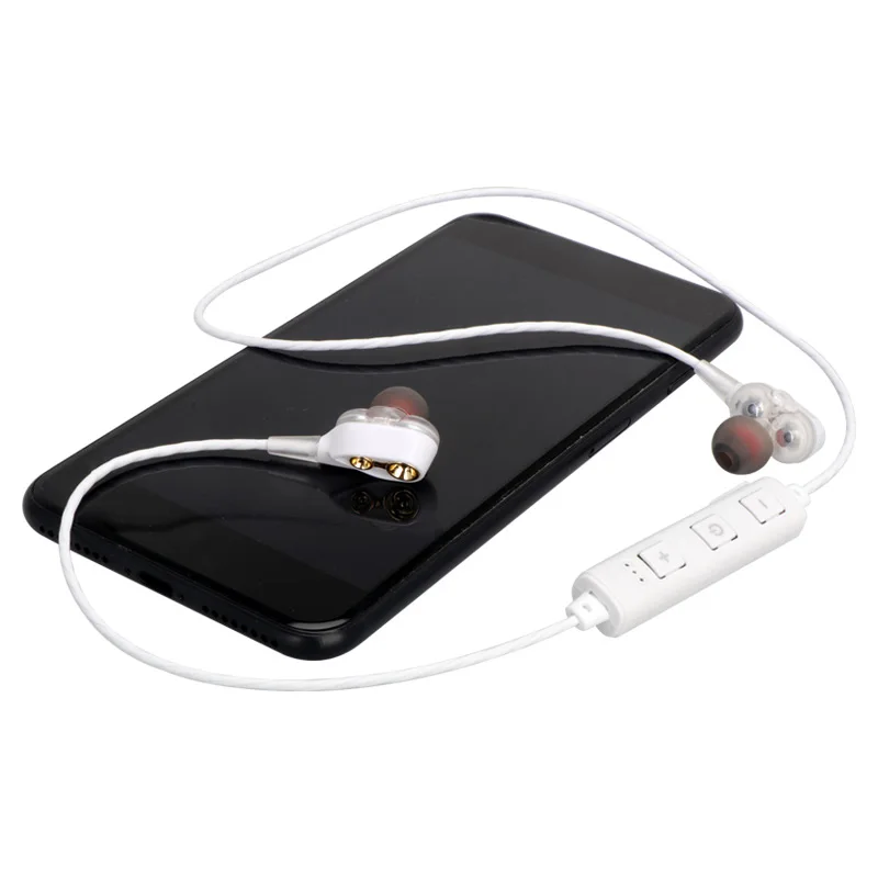 Двойные динамические Bluetooth бас наушники беспроводные для iphone Xiaomi спортивные