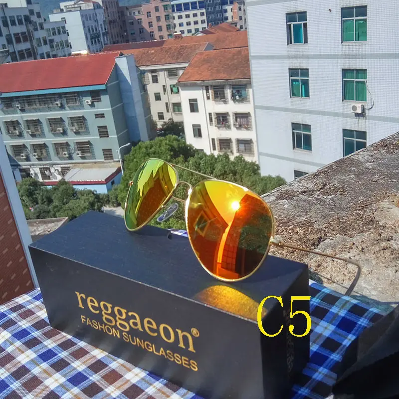Raggaeon, стеклянные линзы, солнцезащитные очки, женские, высокое качество, uv400, фирменный дизайн, пилот, мужские солнцезащитные очки, синие, lunetes, Ретро стиль, для пляжа