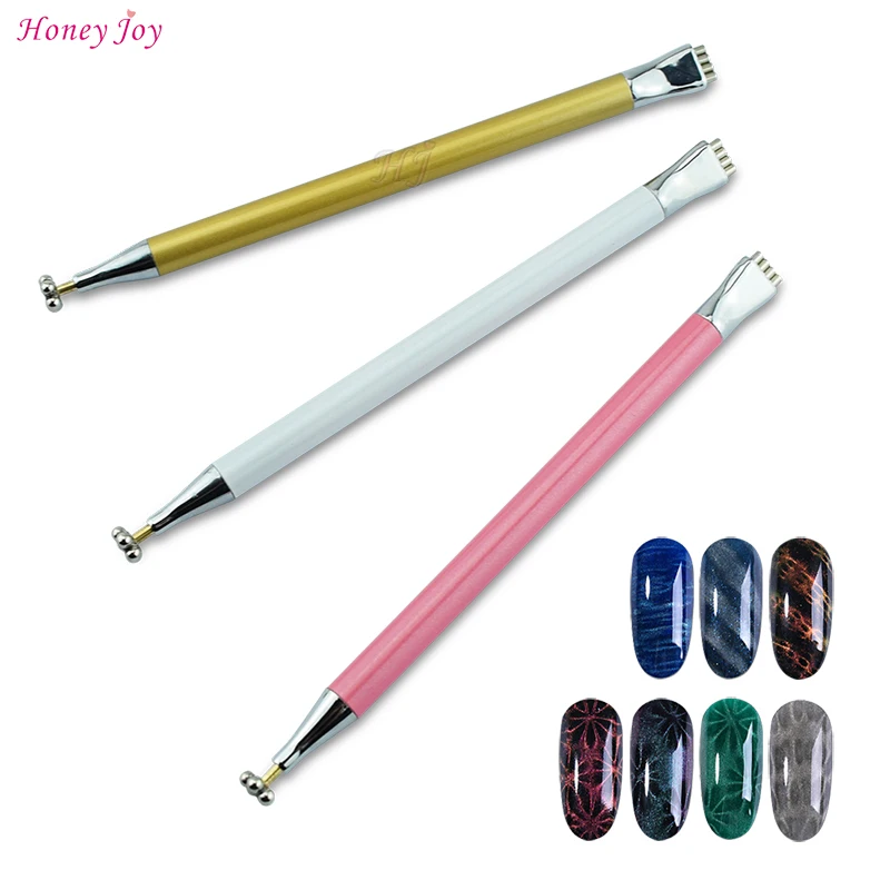 

1pc 3D Magic Double Magnet Head Nail Art Magnetic Flower Tip for Cat Eyes Gel Nail Polish Manicure DIY Tool