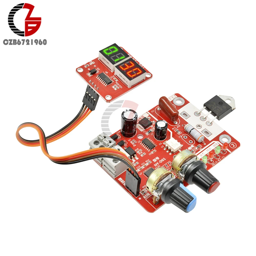 

40A 100A Spot Welder Time and Current Controller Board LED Digital Dsiplay Point Weldering Machine Control Board Panel Trigger