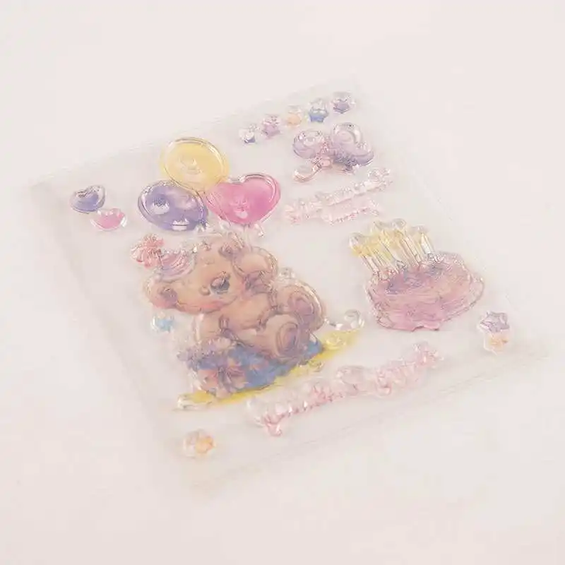 Прозрачный чистый силикон штампы для DIY Изготовление скрапбукинга diy фото ролик украшение для альбома воздушный шар "Медвежонок"