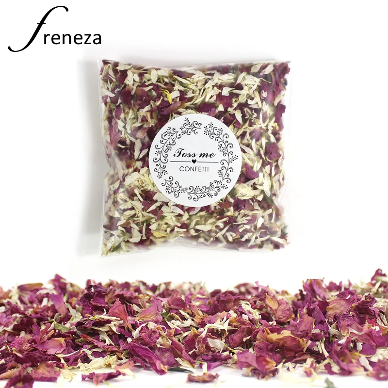 

10g/bag Natural Wedding Confetti FRENEZA Dried Flower Petals Pop Biodegradable Rose Petal Confetti Wedding and Party Decoration