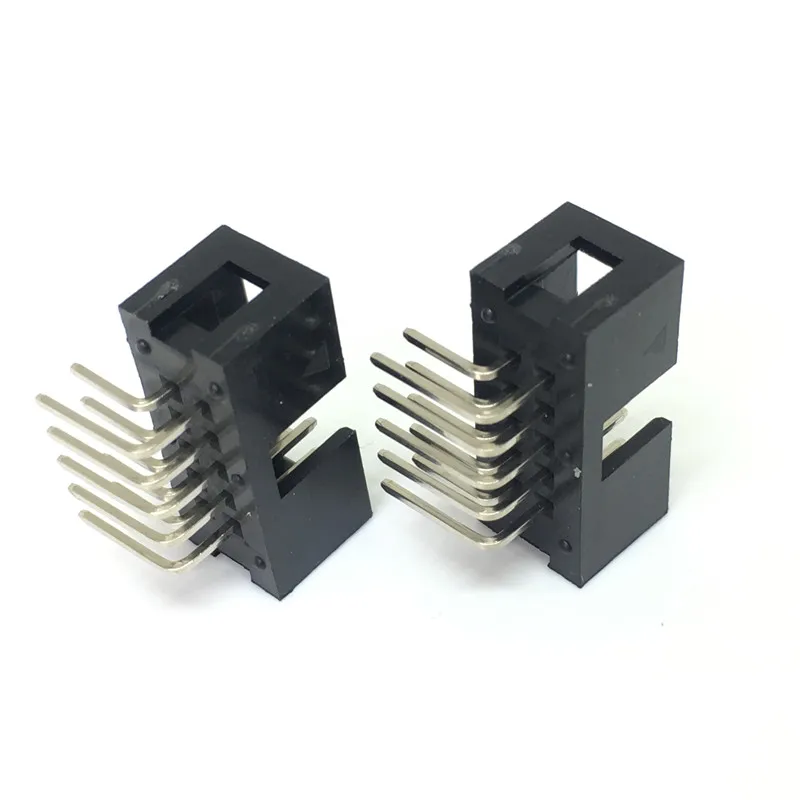 10PCS DC3 10P  2.54mm Socket Header Connector ISP Male Double-spaced Straight IDC JTAG bend  2