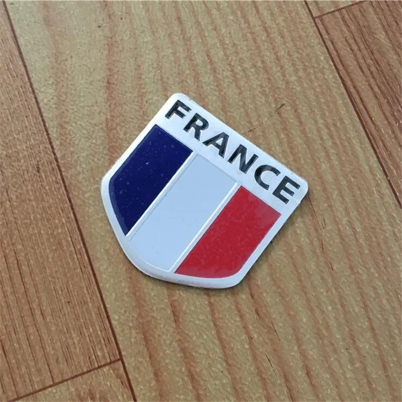 Aluminum Alloy FRANCE French National Flags Car Body Stickers 5x5cm Automobiles Motorcycles