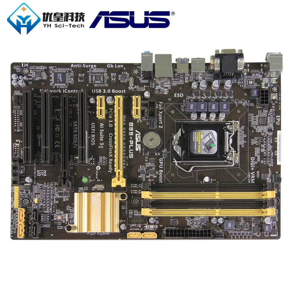 Asus B85-PLUS Intel B85 оригинальная б/у настольная материнская плата LGA 1150 Core i7/i5/i3/Pentium/Celeron